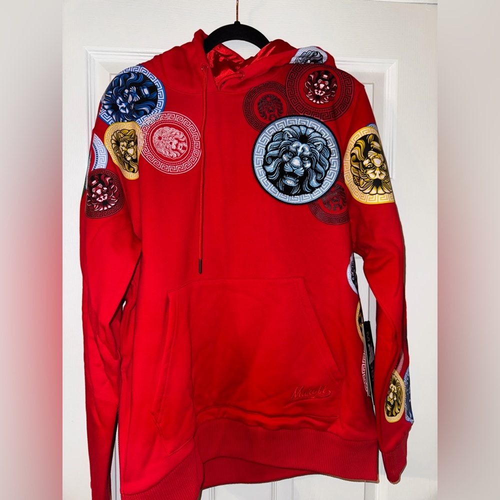 Versace Red Graphic Hoodie for Men